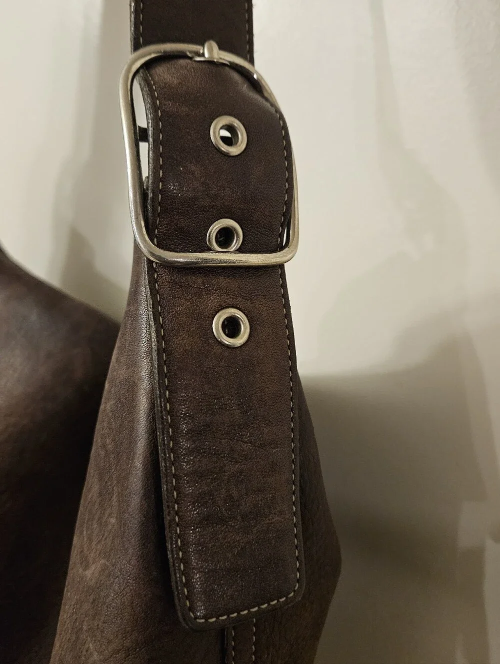 Early Y2K Vintage Coach Brown Leather Slouchy Hobo Shoulder Bag